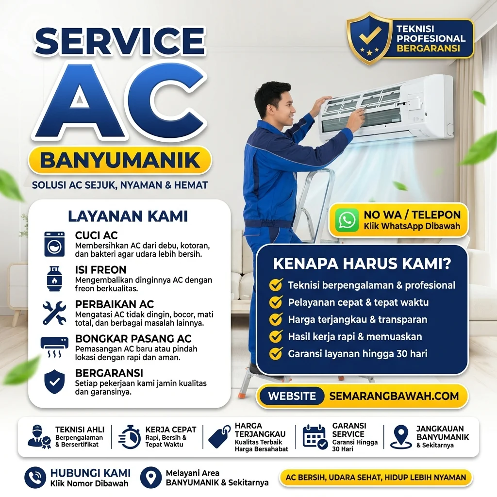 Josjis! Jasa Service AC di Banyumanik Saat Bocor Atau Kurang Dingin - Gambar 3